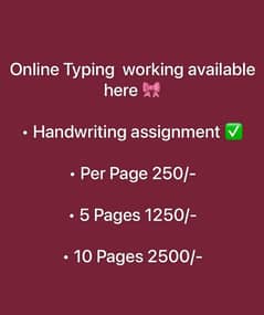 online assignment work available for girls boys and house wifes