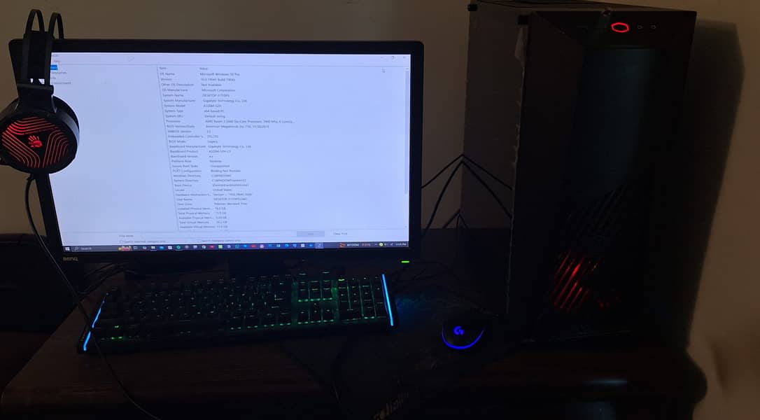 Gaming PC | GTX 1070 ti | Ryzen 5 2600 with 144Hz. Display 24" Benq al 0