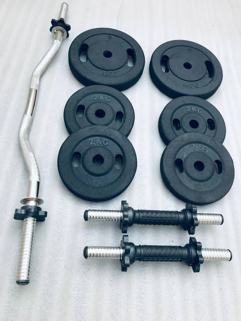 RUBBER COATED DUMBELLS , DUMBELL ROD, WEIGHT PLATES GYM, ON DEAL PRICE 2