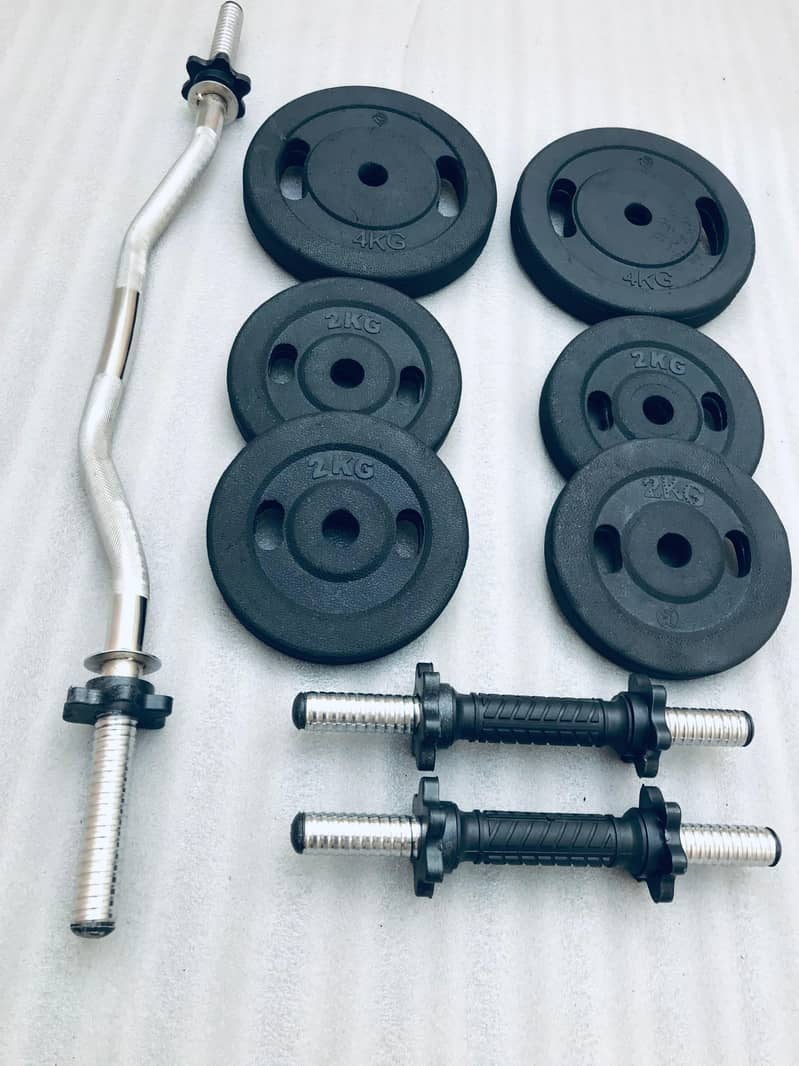 RUBBER COATED DUMBELLS , DUMBELL ROD, WEIGHT PLATES GYM, ON DEAL PRICE 3