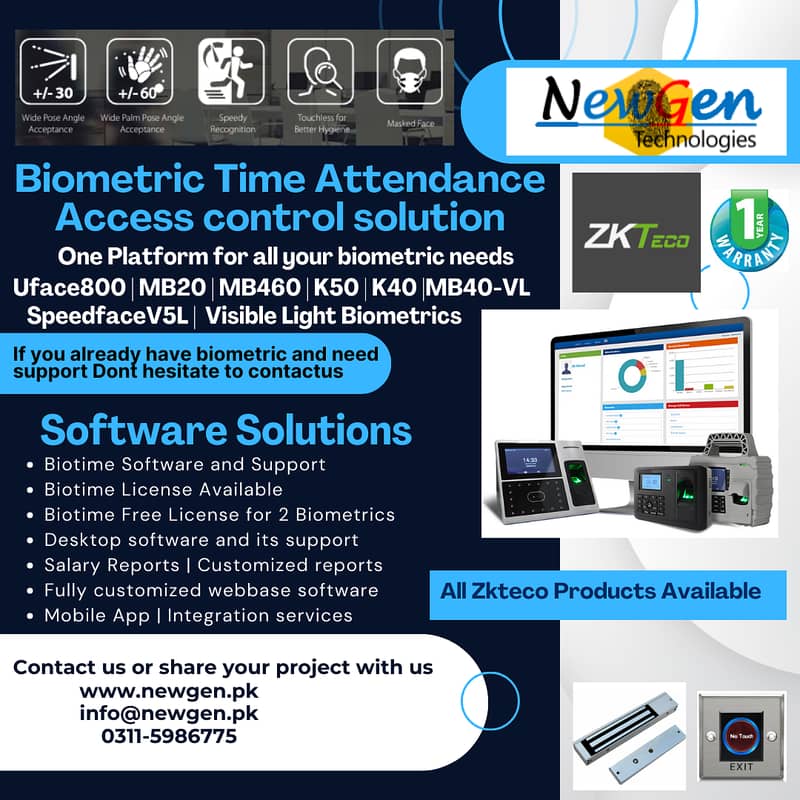 Zkteco Biotime Cloud Software with license | Destop software support 0