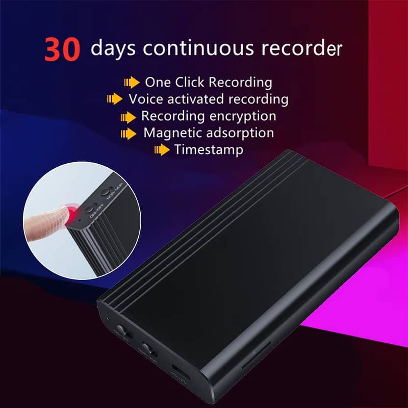 Mini Voice Activated Recorder 500hours Digital Recording Device Profe 2