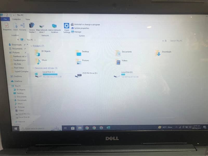 Dell Laptop i5 7th Generation 3