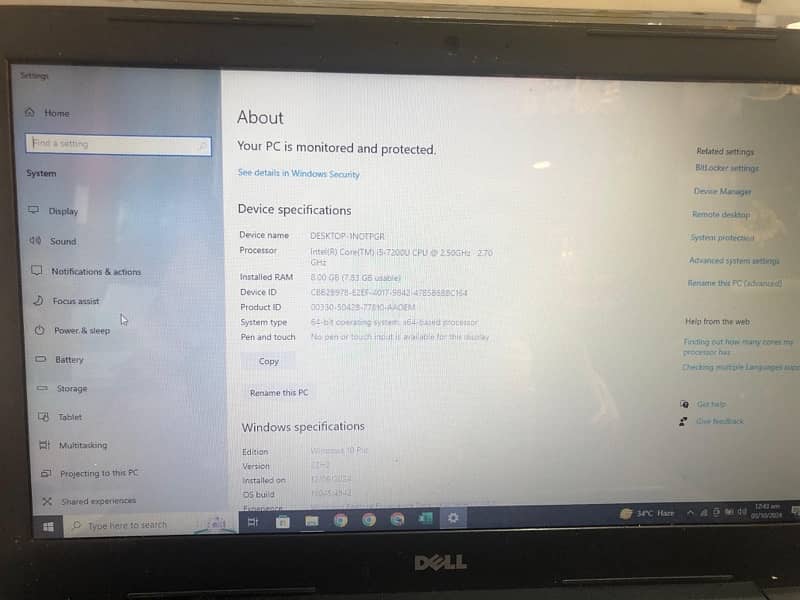 Dell Laptop i5 7th Generation 5