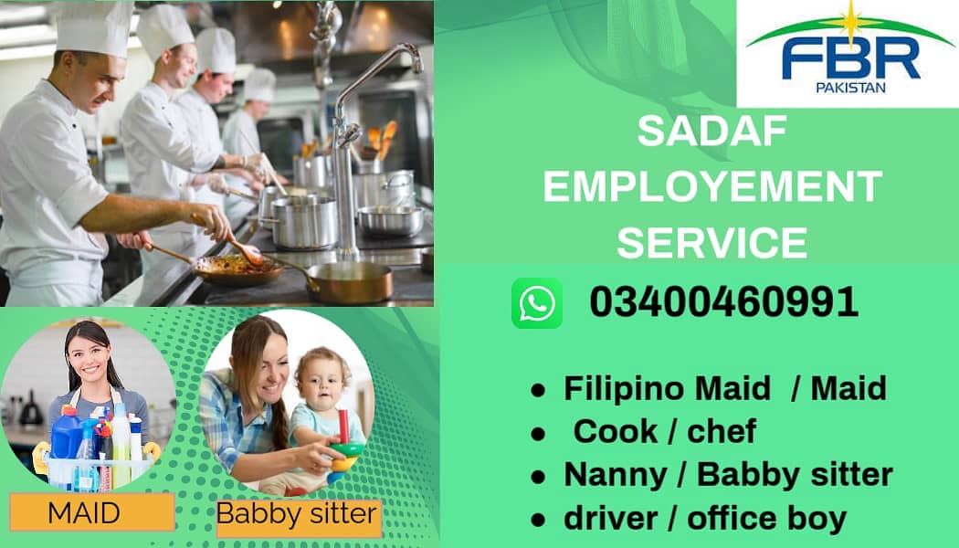 Maids / House Maids / Cook / House chef / Baby Sitter Driver availabl 1