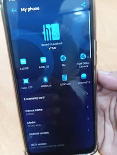 Tecno Spark 7 4GB ram 64 gb room full oky just panal change