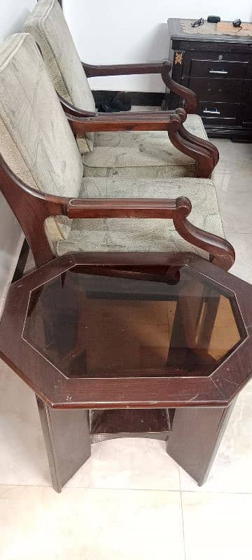 Deyar wood 2 chair with table 2