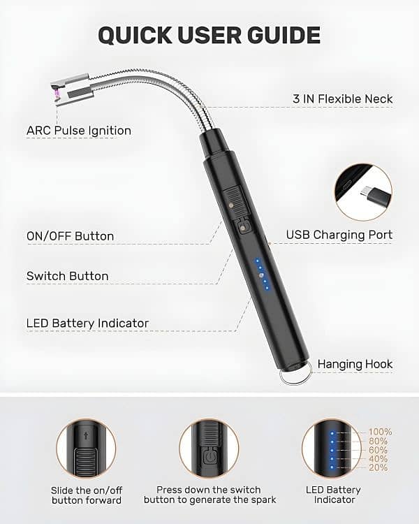 portable and rechargeable electric lighter 7