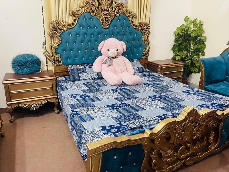 Bed Set with Deewan and Decoration Stand 2