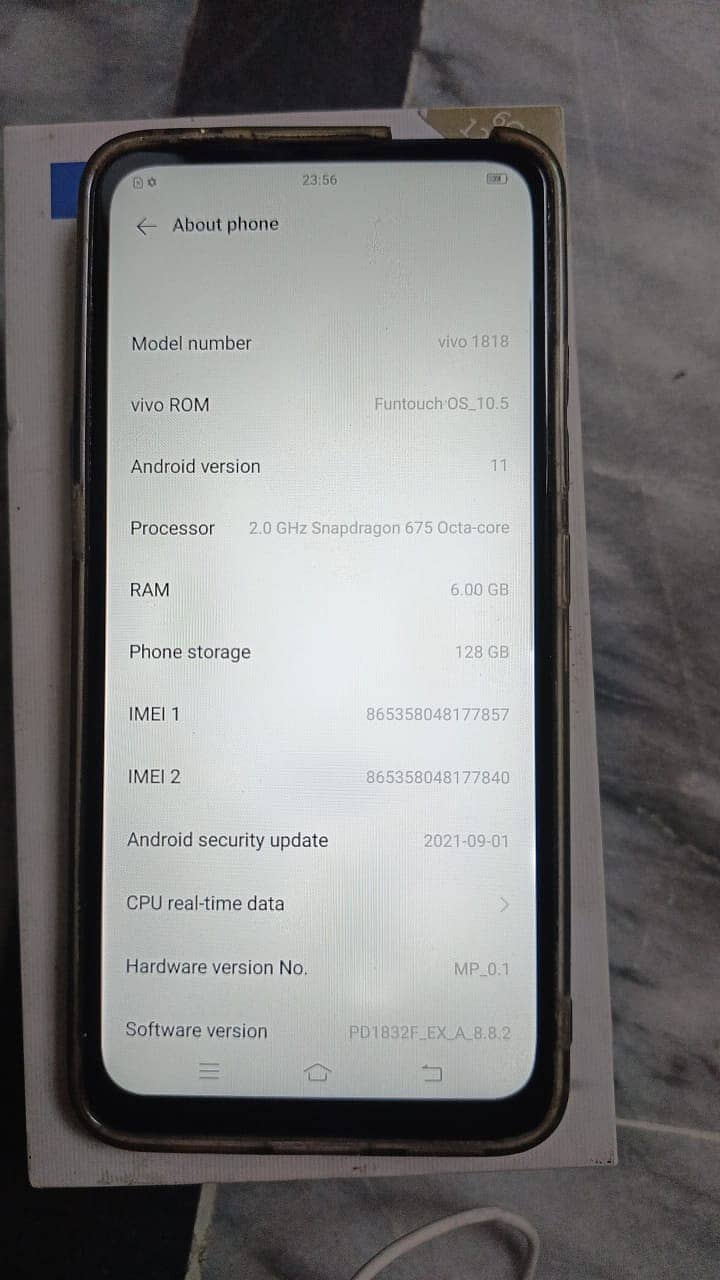 urgent sale 6 gb 128 gb Vivo v15 pro 0