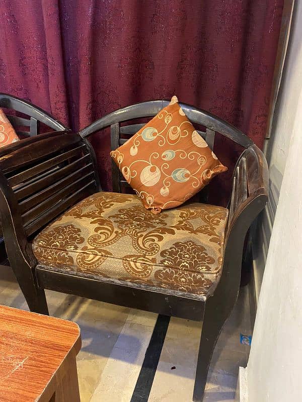 sofa set with table and cushions for sale 1 year used 1