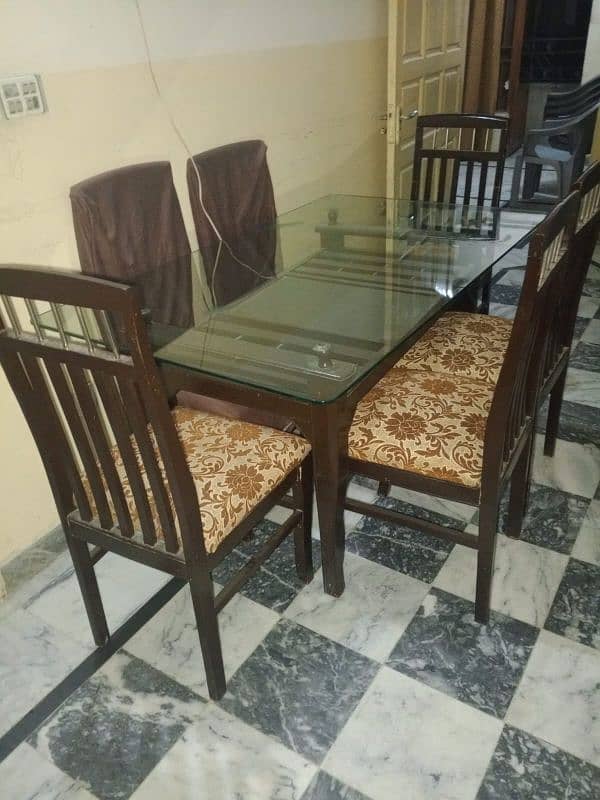 Dining Table / 6 Seater Dining Table / Wooden Chairs / Furniture 4