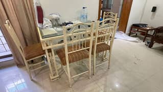 dining table/4 seater deco paint rod iron