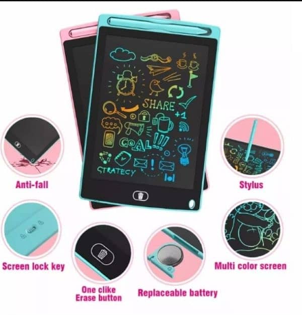 LCD Writing Tablet for Kids Drawing Board for kids Multicolor 1