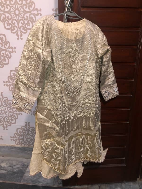 bridal nikkah golden fancy dress maxi sharara garara 3