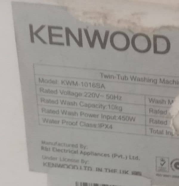 Kenwood Washing Machine 3