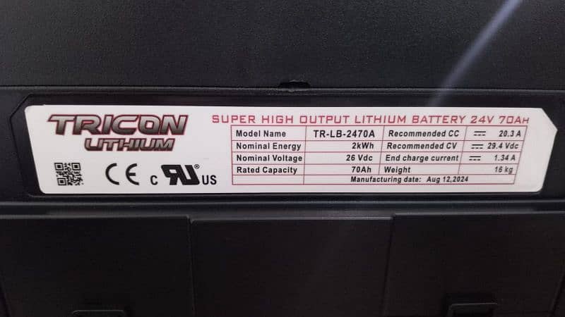 TRICON LITHIUM BATTERIES AVAILABLE 5 YEARS WARRANTY 70AH/100AH/200AH 0