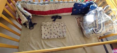 Imported Baby Cot with 2 Mattresses and KHAS Baby Cot Set