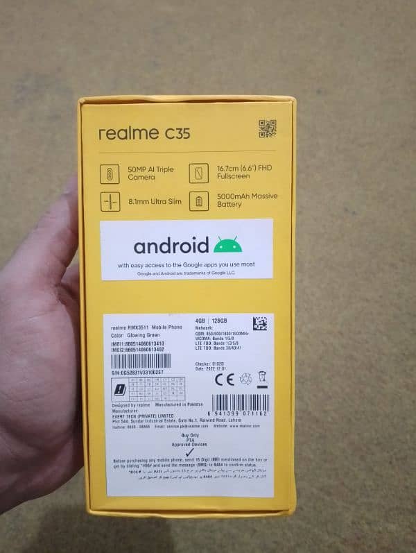 realme c35 4/128 mint green color 1