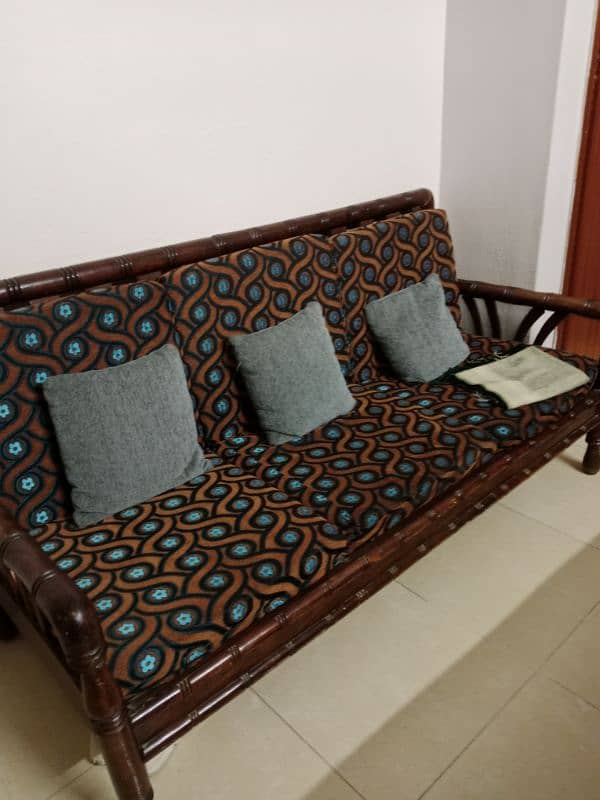 5 seater wooden sofa set 0