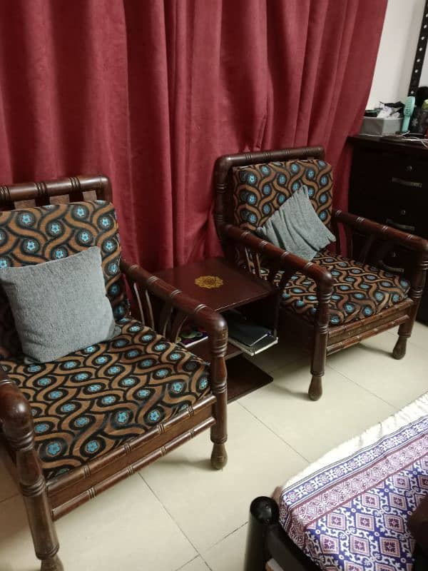 5 seater wooden sofa set 1