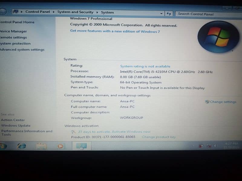 Lenovo Thinkpad i5 4th gen, 120gb hard' 8gb ram 3