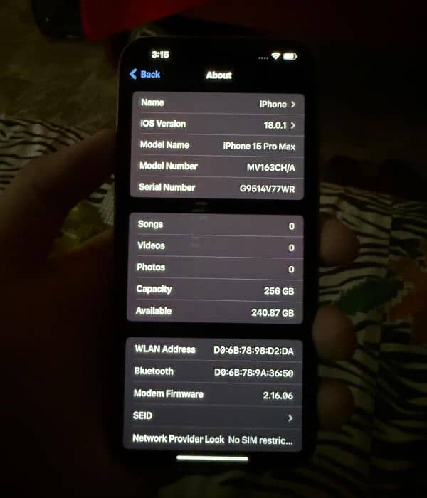 IPHONE 15 PRO MAX DUAL PHYSICAL SIM 100% BATTERY HEALTH 3