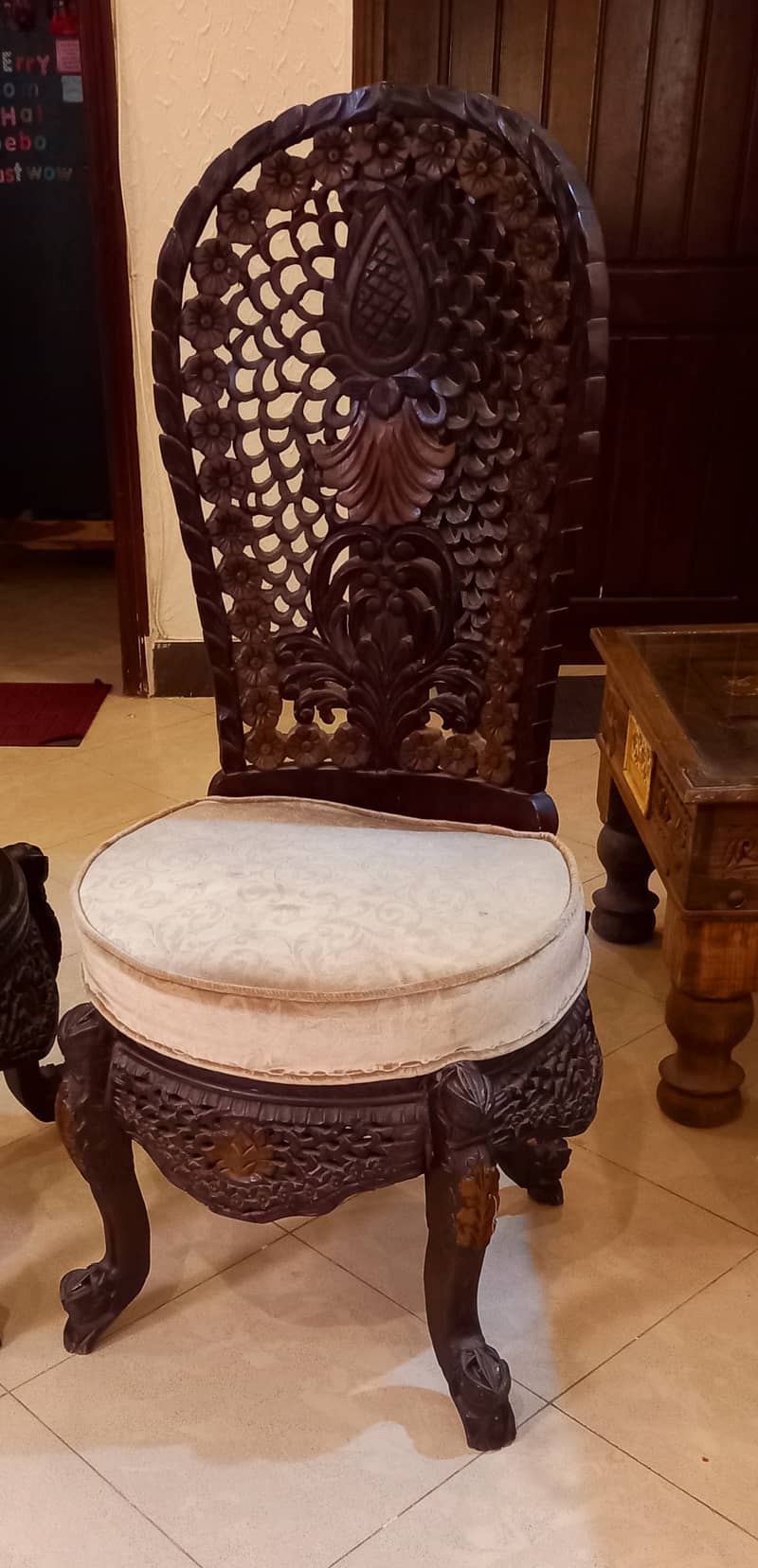 Sheesham wood carved chairs 5