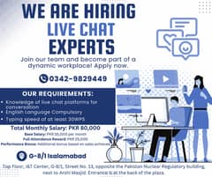 Our company is seeking live chat experts and developers