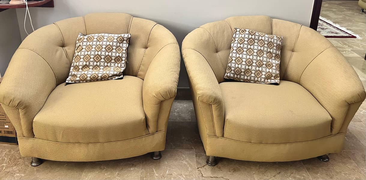 7- Seater Sofa Set, Golden-Beige, Chinese Style 2