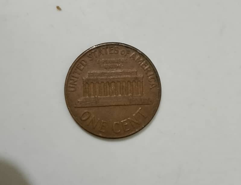 1963 D Lincoln Memorial penny L on edge error 1