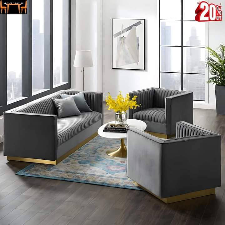 New Customizable 3 Seaters Sofa Set With Molty Foam 10 years warrenty 0