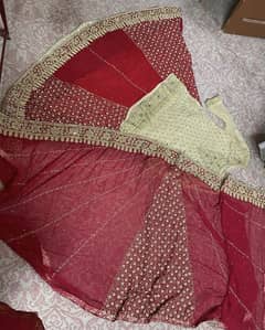 Bridal Langa in (Anaar red colour)