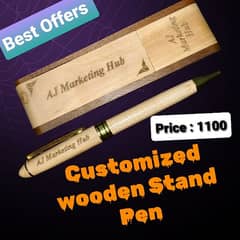 Wooden Stand Pen With Name Printing