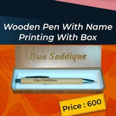 Wooden Pen With Name Printing With Box