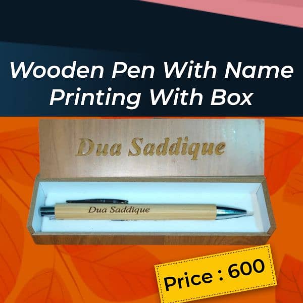 Wooden Pen With Name Printing With Box 0