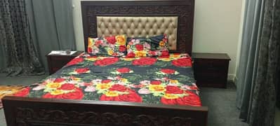 king size bed set with side tables