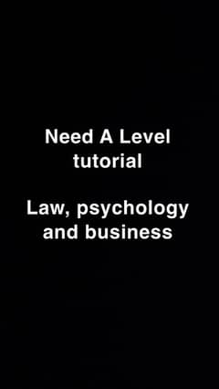 Need A level tutor