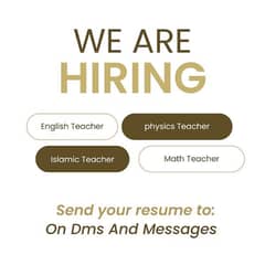 Hiring Teachers !'