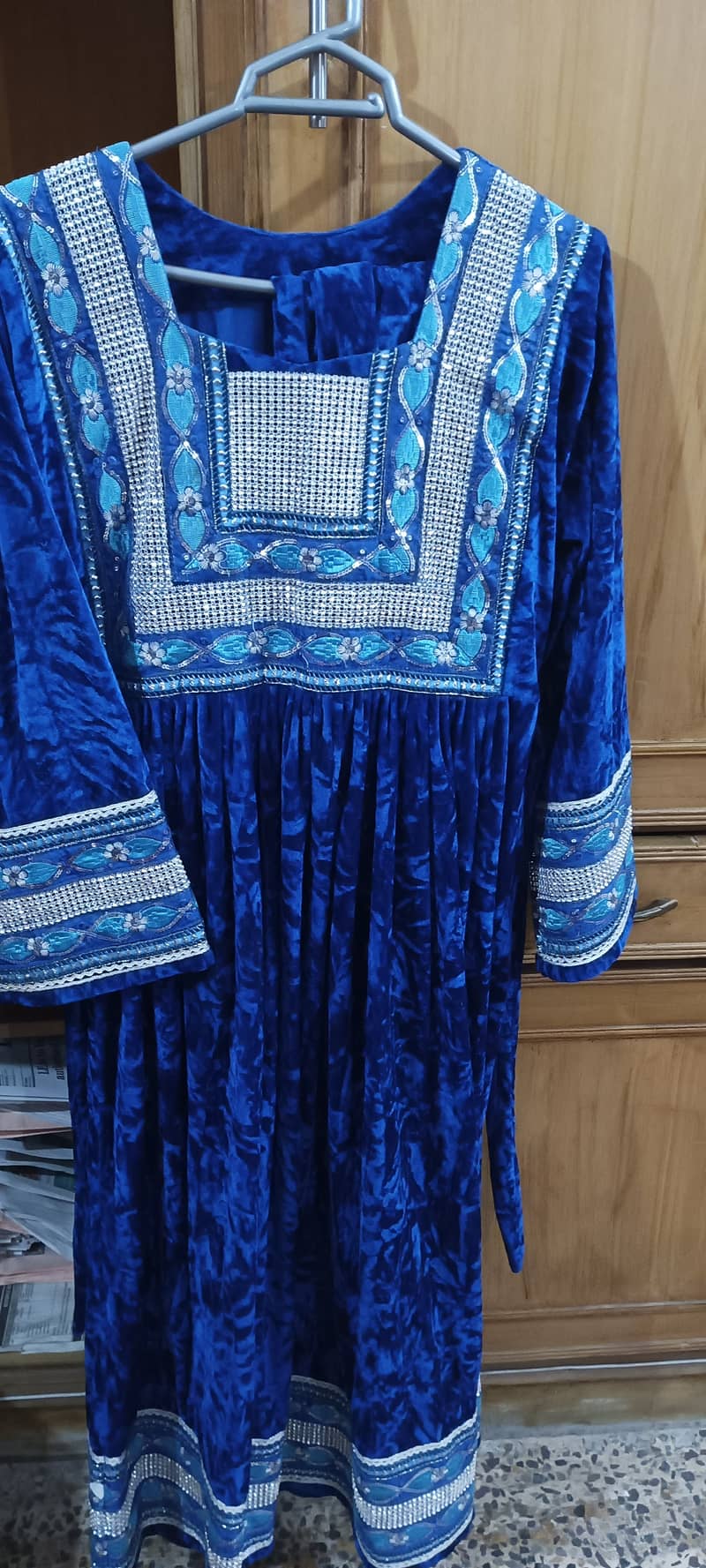 Dark blue balochi kameez shalwar 0