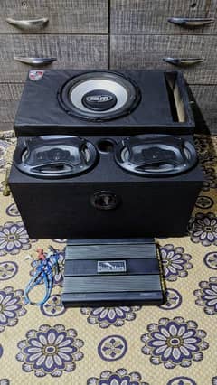 ROCKMARS 4 CH AMPLIFIER BM 12" WOOFER + SPEAKERS CAR BASS SOUND SYSTEM