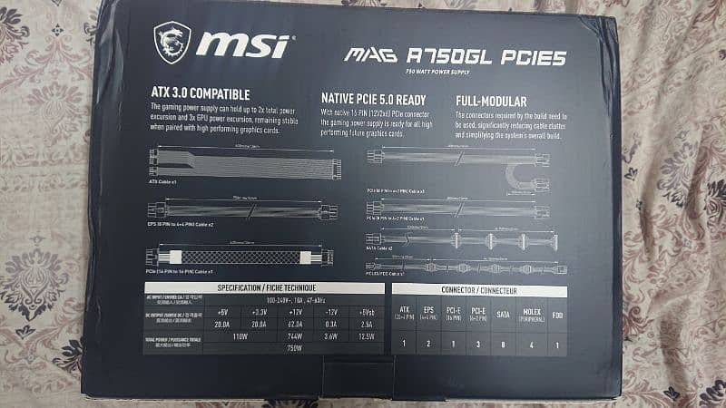 Msi mag A750GL pcie5  80plus gold 1