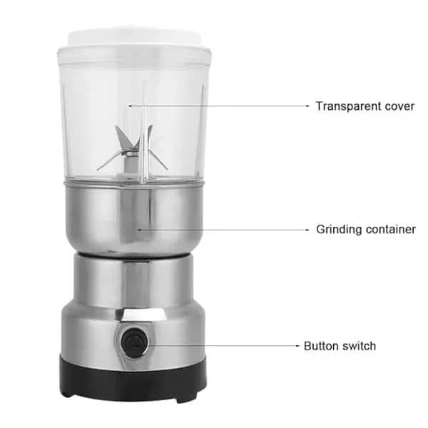 2 In 1 Coffee And Juice Electric Blender, Coffee Grinder, Stainless 6