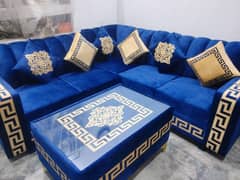 5 Seater sofa set / Corner sofa / Velvet sofa / L Shape sofa set