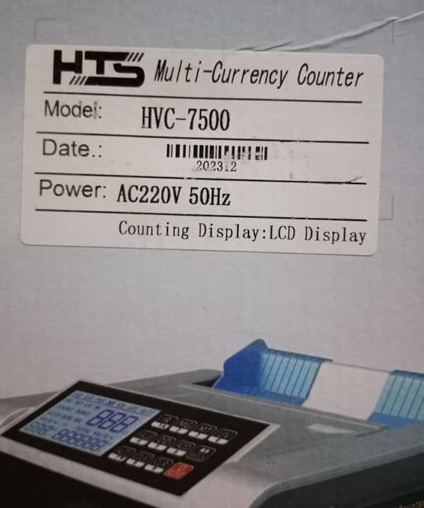 bill multi currency counter HCV-7500 7