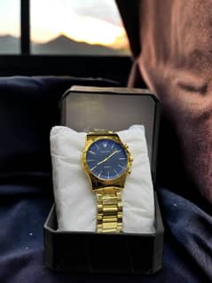 Mans Golden Chain Branded Watch