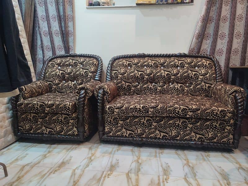 Pure Wooden Made Sofa Set without Tables 1