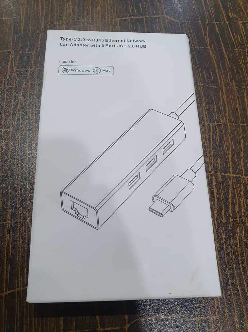 USB Type C to LAN Port with 3 USB Ports | USB C USB Hub with LAN Port 0