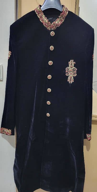 Velvet Sherwani with khussa 0