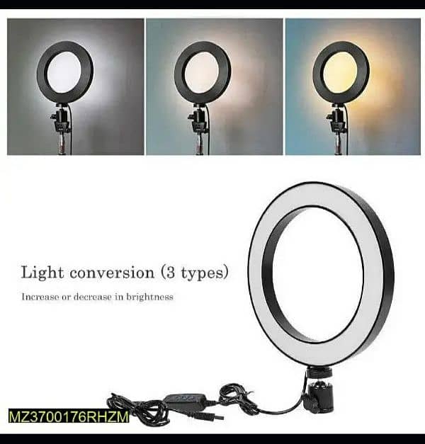 26cm three colors shade ring light with 7feet metal tripod 1